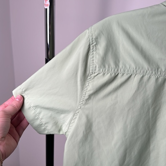 Women's Eddie Bauer Mint Green Outdoor Adventure Button Down Short Sleeve Shirt - Picture 6 of 8